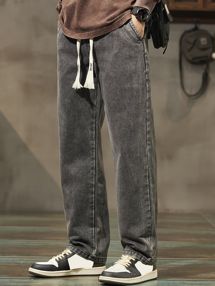 Levoire | Printemps/Automne, Pantalons Droits En Jean Décontractés Pour Hommes gris