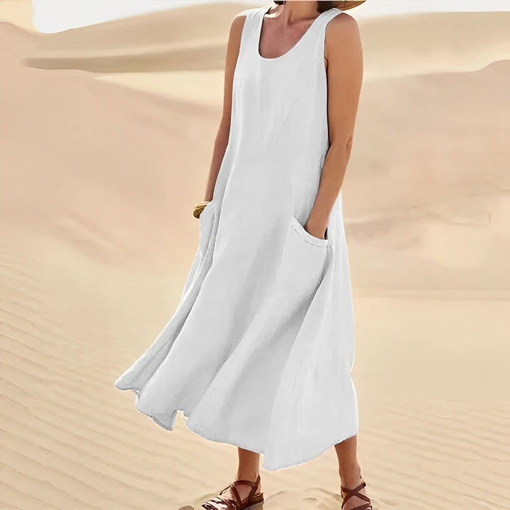 Levoire | Robe Sans Manches Avec 2 Poches Fendues Weiss