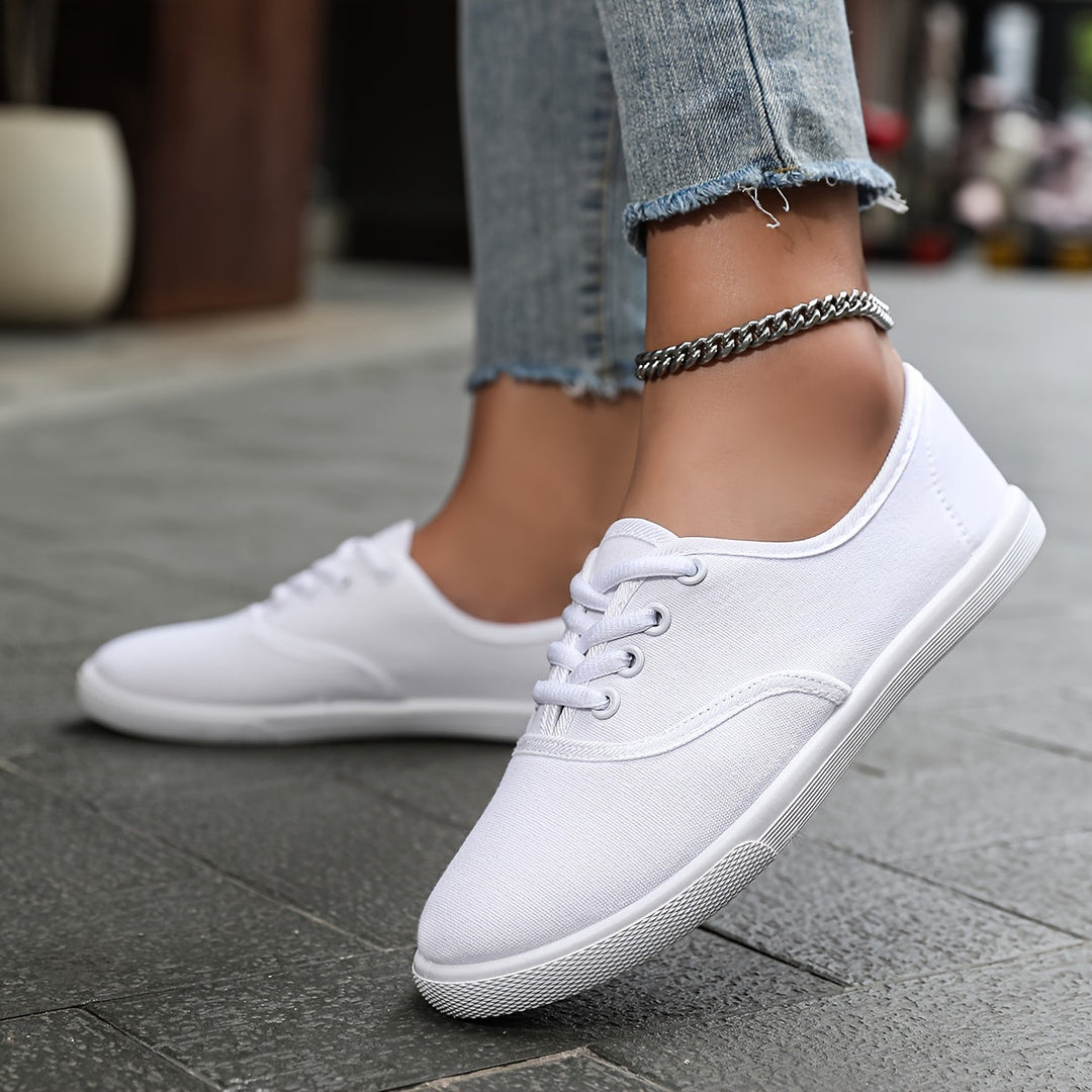Levoire | Basses Chaussures En Toile Confortables Blanches