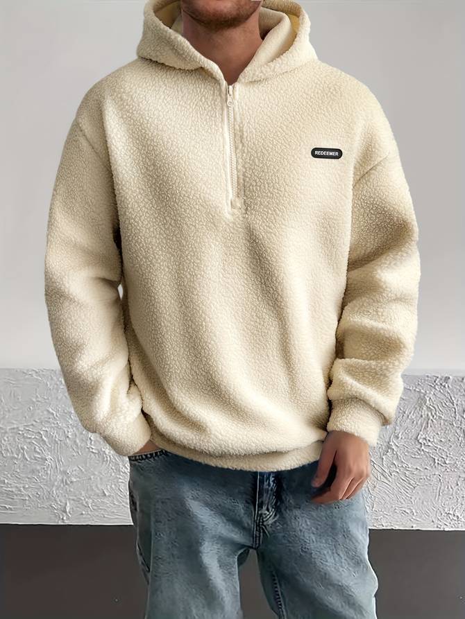 Levoire | Sweat À Capuche En Polaire À Demi-Zip À Manches Longues Beige