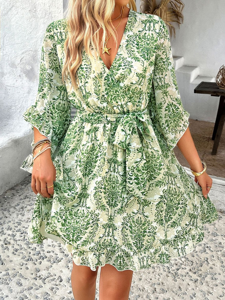Levoire | Robe Mini Imprimée À Enveloppé Femme Manches 3/4