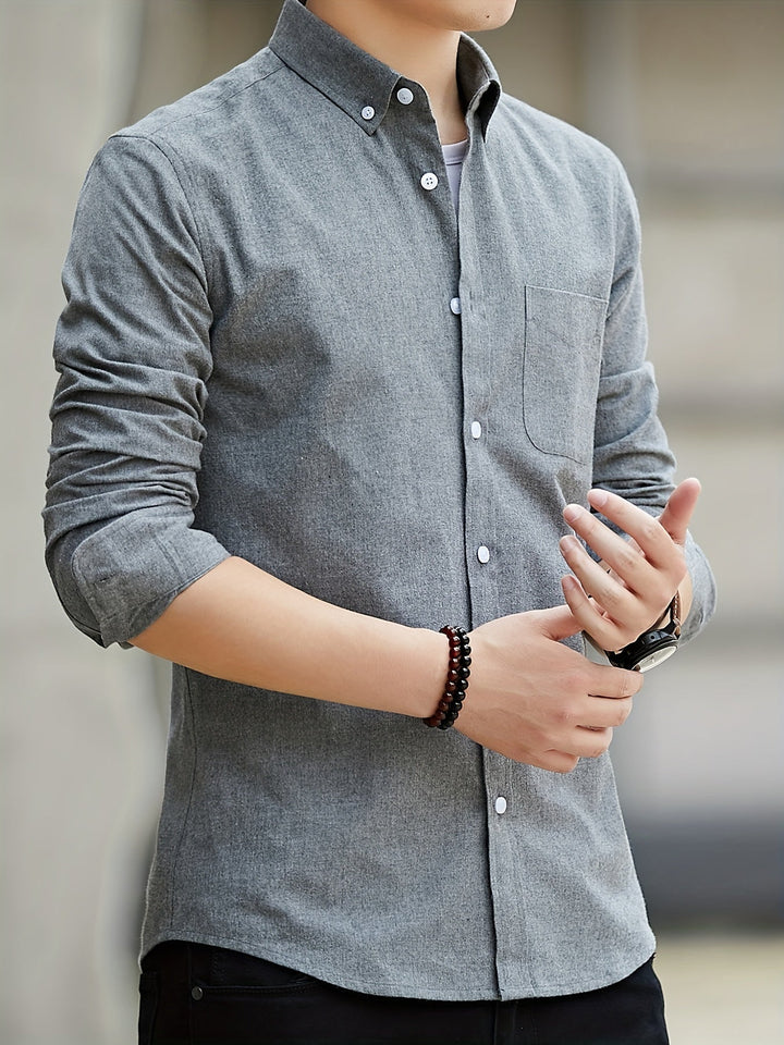 Levoire | Conception Classique Chemise Homme Avec Revers gris