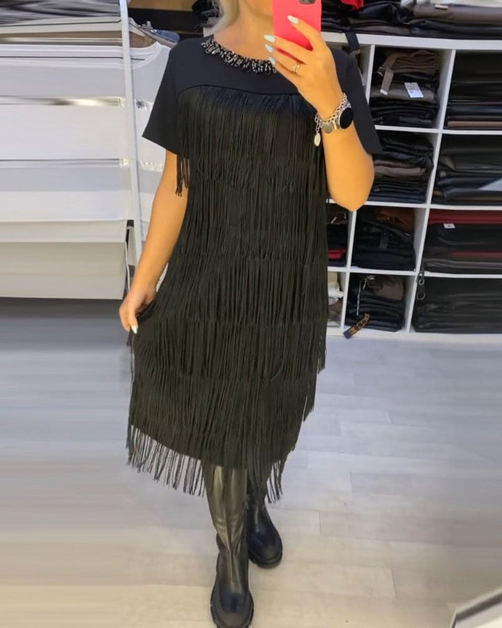 Levoire | Robe Élégante Avec Franges