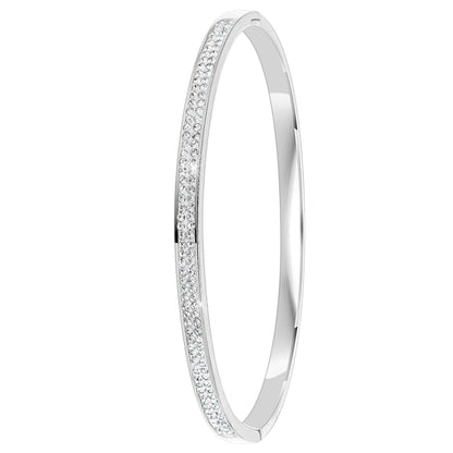 Levoire | Bracelets Trio en Acier Inoxydable plaqué Argent ornés de Cristaux Scintillants - Livraison Offerte