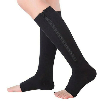 Levoire | Chaussettes de compression pour femmes - Fermeture éclair Noir