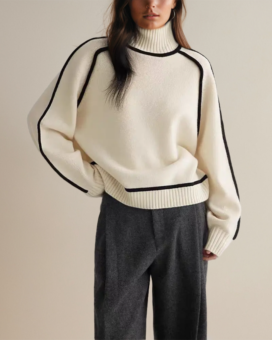 Levoire | Pull Col Roulé En Jersey Blanche