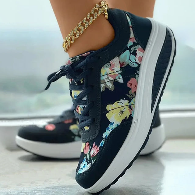 Levoire | À Plateforme À Imprimé Floral Bleu Foncé