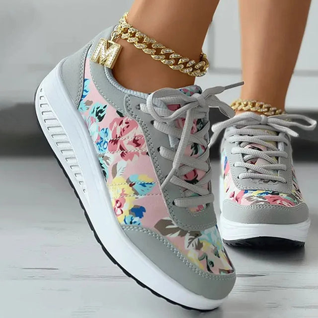 Levoire | Baskets À Plateforme Luxueuses Avec Motifs Floraux Pour Femmes Rosa