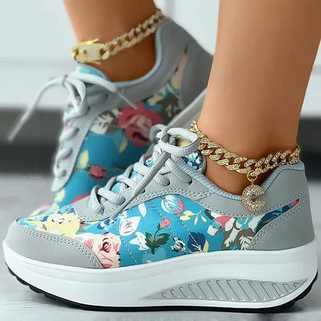 Levoire | À Plateforme À Imprimé Floral Bleu