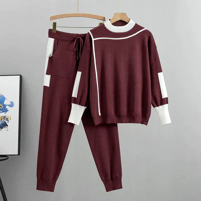 Levoire | Ensemble Tricot Élégant & Confortable Bordeaux