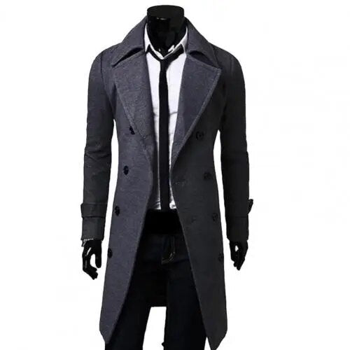 Levoire | Manteau Trench Pour Hommes Avec Double Rangée De Boutons Gris