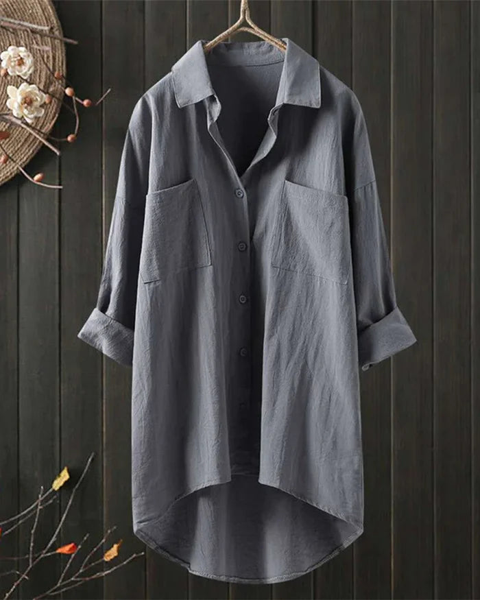 Levoire | Chemise En Lin Blanche Gris