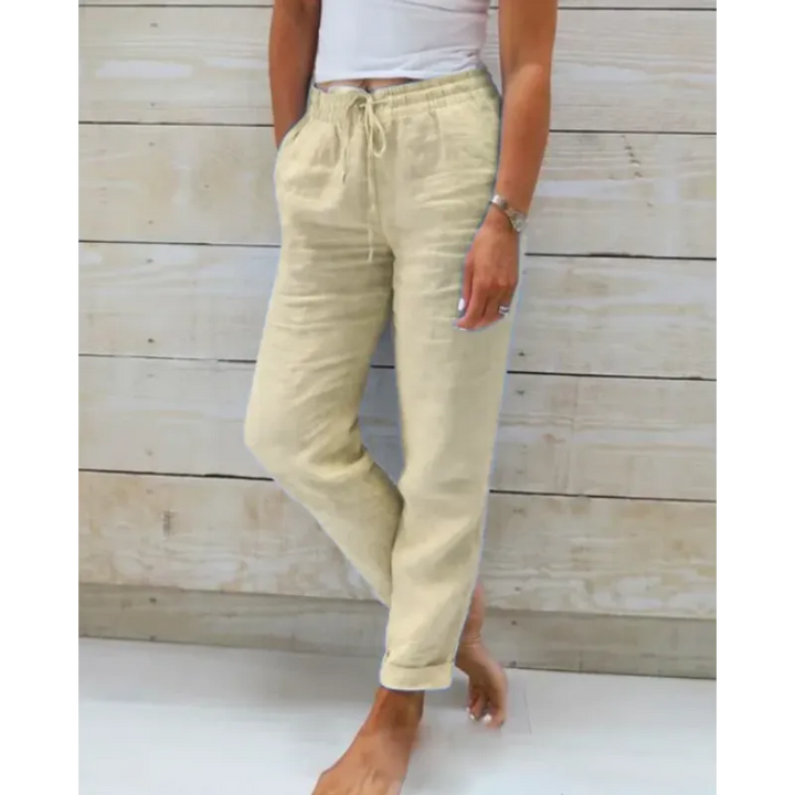 Levoire | Pantalon En Lin Stylé Pour Femmes Khaki