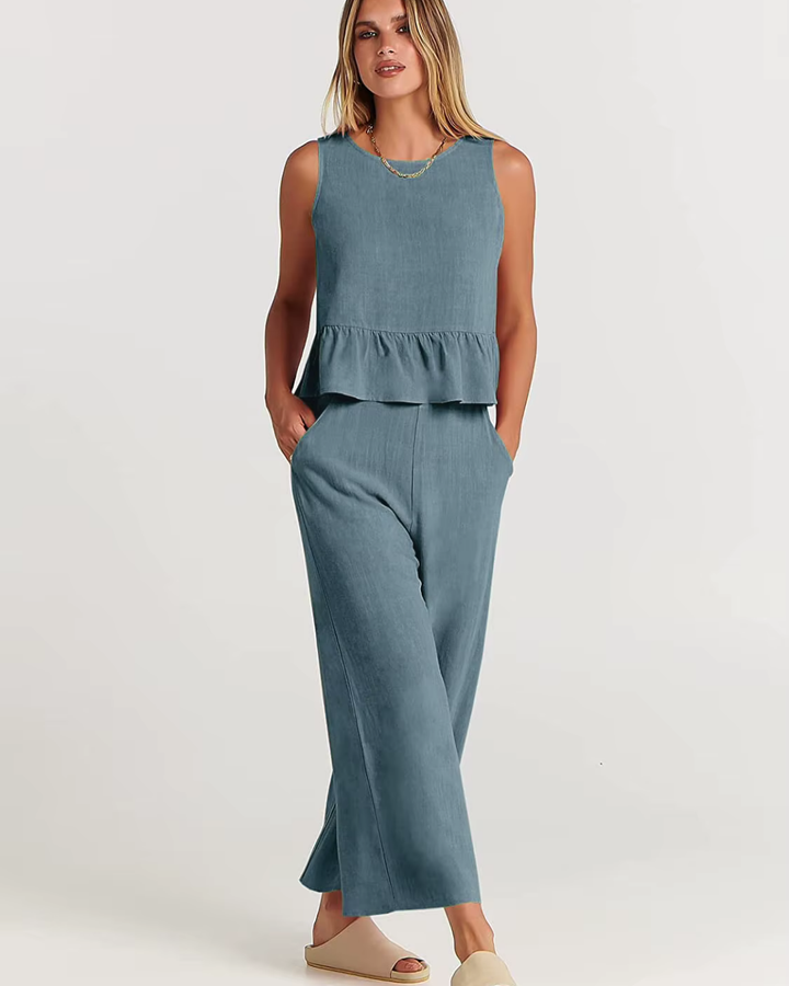 Levoire | La phrase avec un pantalon large Bleu - clair