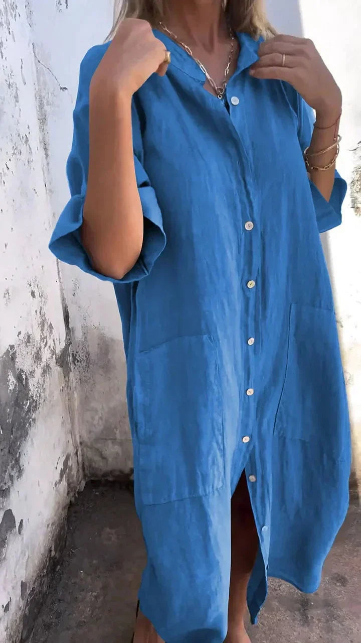 Levoire | Langes légères hemdblusenkleid Bleu
