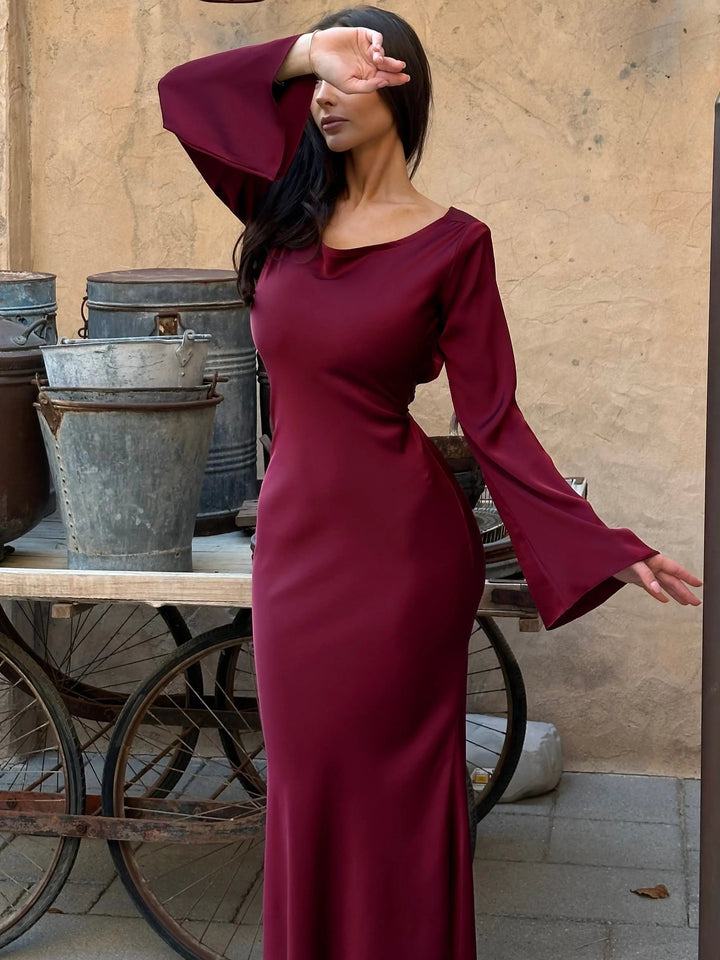 Levoire | Robe Maxi Fluide À Manches Longues Pour Femmes