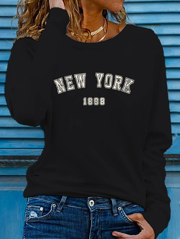 Levoire | T-Shirt À Col Rond Avec Impression New York Noir