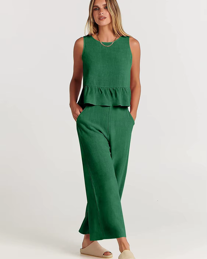 Levoire | La phrase avec un pantalon large Vert