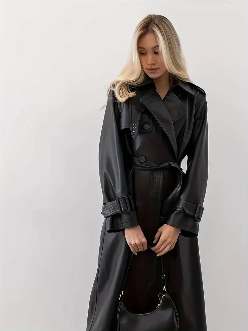 Levoire | Veste En Cuir Avec Ceinture Pour Femmes