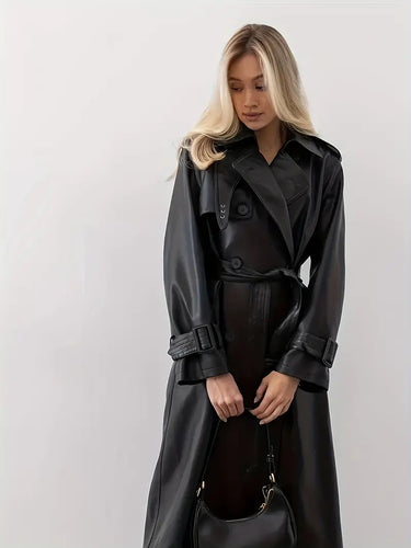 Levoire | Veste En Cuir Avec Ceinture Pour Femmes