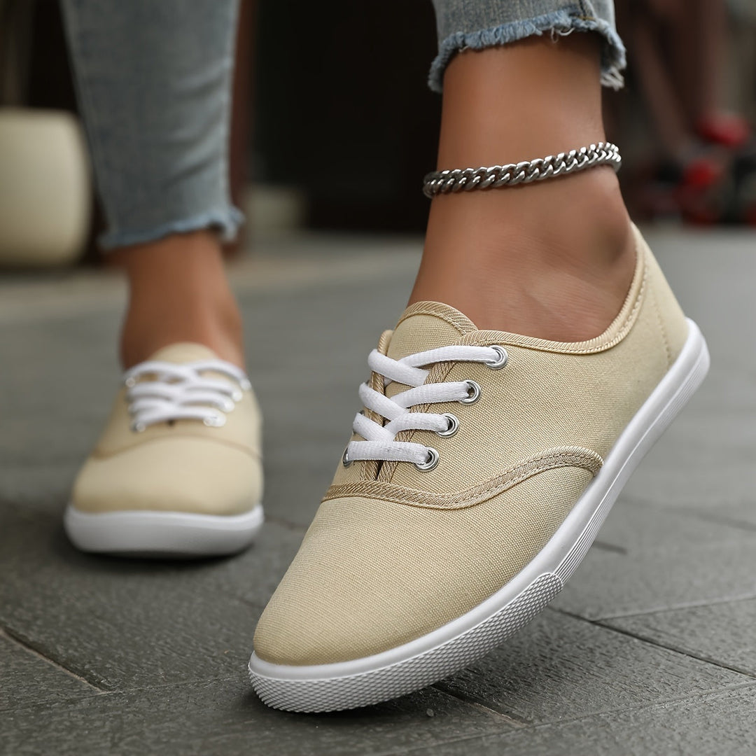 Levoire | Basses Chaussures En Toile Confortables Blanches Couleur kaki