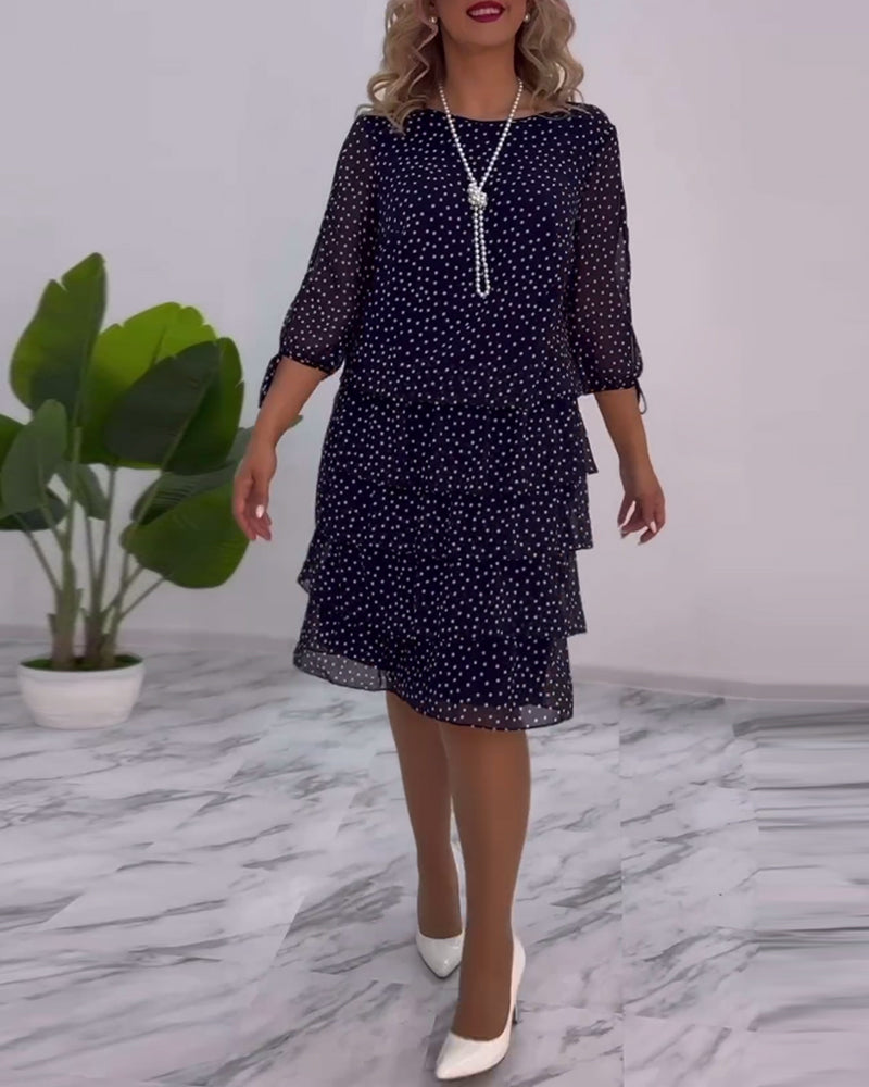 Levoire | Robe Élégante À Pois Bleu