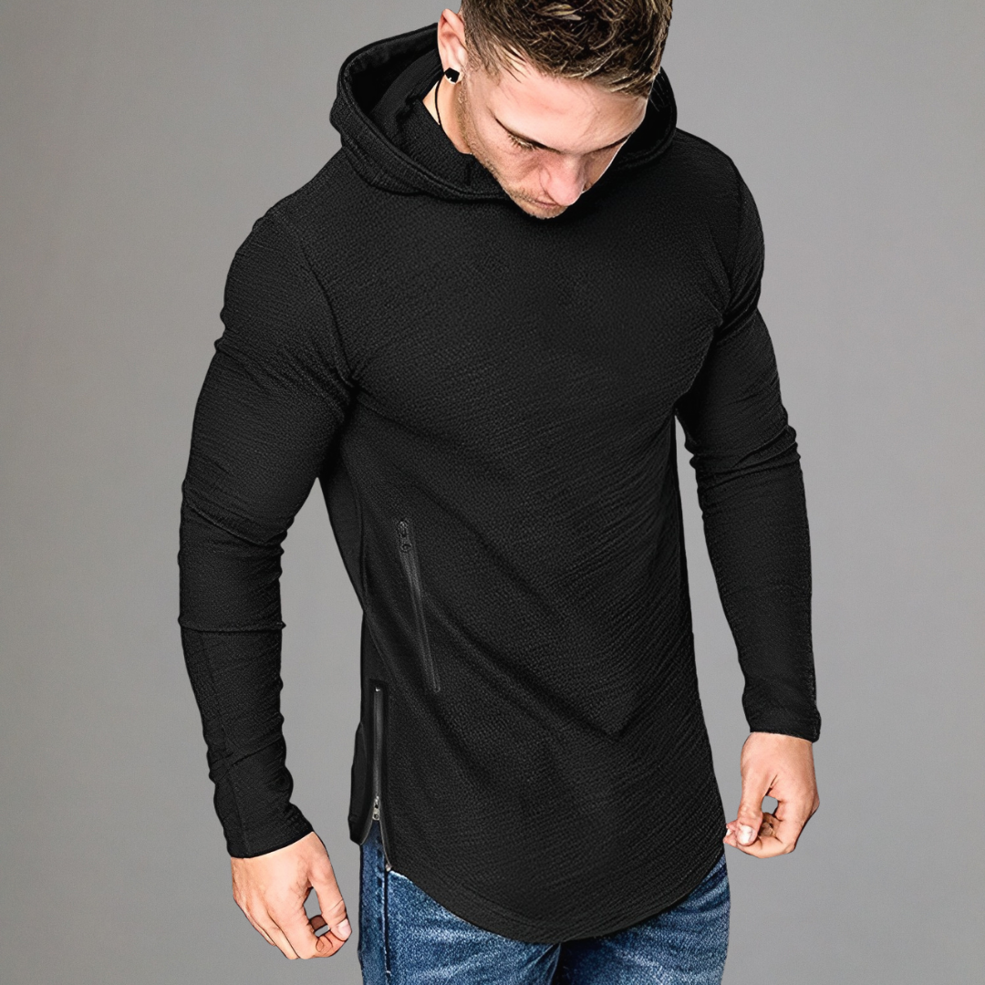 Levoire | Sweatshirt De Sport Pour Hommes Avec Capuche Noir