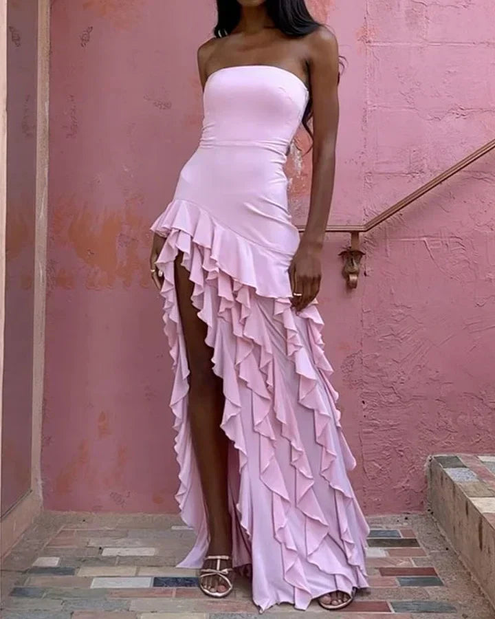 Levoire | Robe D'Été Moderne À Manches Longues Décontractée Et Légère Rosa