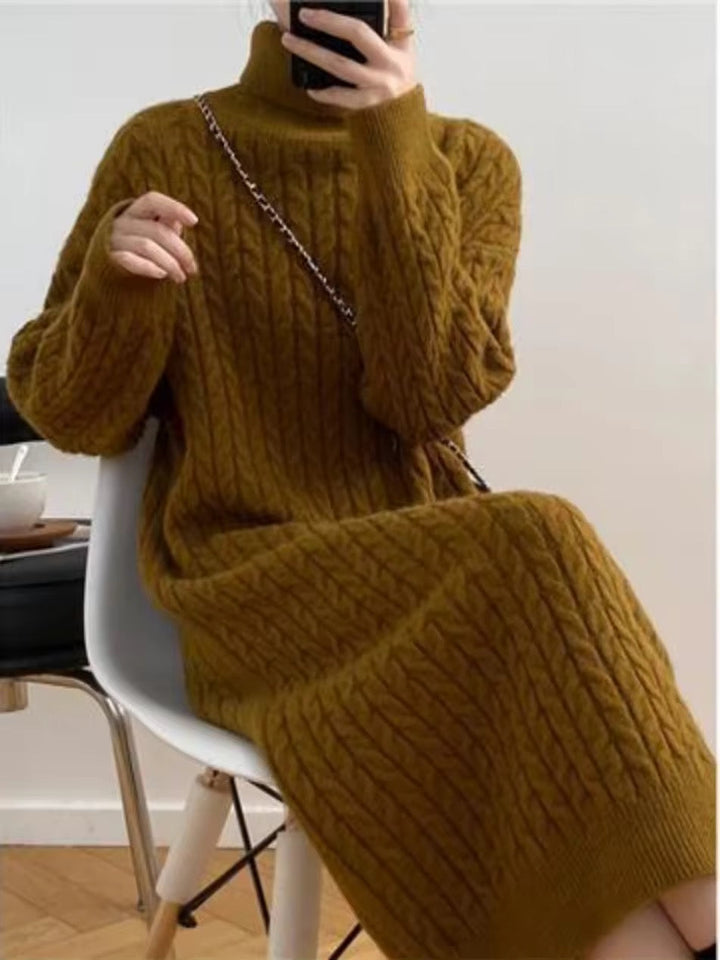 Levoire | Robe En Tricot À Motif De Torsade Jaune moutarde Taille unique
