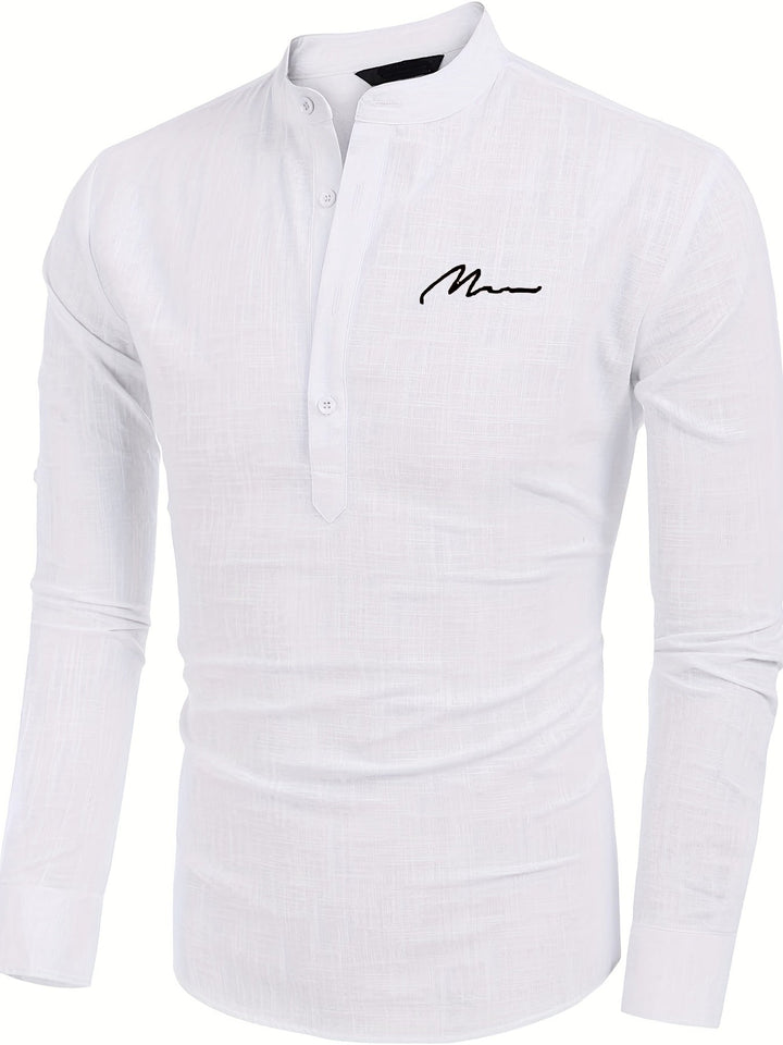 Levoire | Retro Pellavasekoite Henley-Shirt À Manches Longues