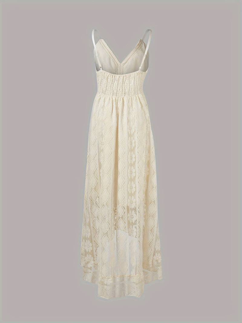 Levoire | Robe Maxi Boho D'Été Avec Bretelles Spaghetti Et Décolleté En V