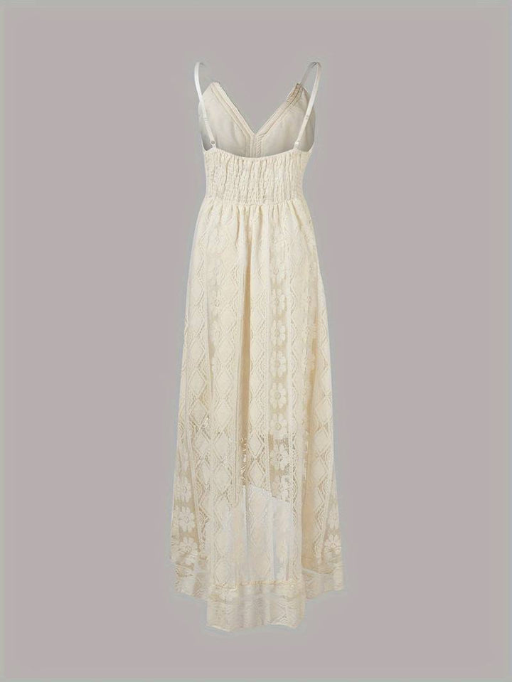 Levoire | Robe Maxi Boho D'Été Avec Bretelles Spaghetti Et Décolleté En V