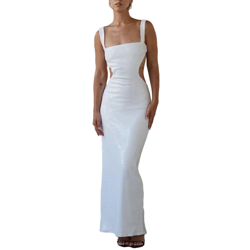 Levoire | Robe à sequins avec décolleté carré charmant