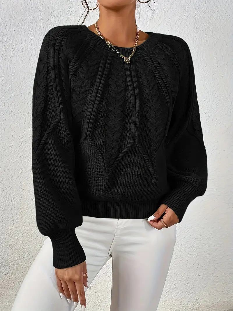 Levoire | Col Rond Pull En Tricot Élégant Noir
