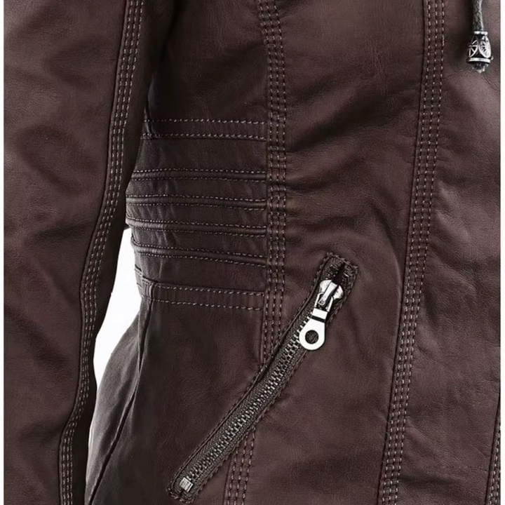 Levoire | Veste En Cuir Avec Capuche Pour Un Look Rock