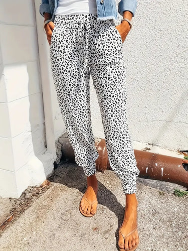 Levoire | Pantalon En Filet Serpent Avec Bas Étroit Et Motif Léopard