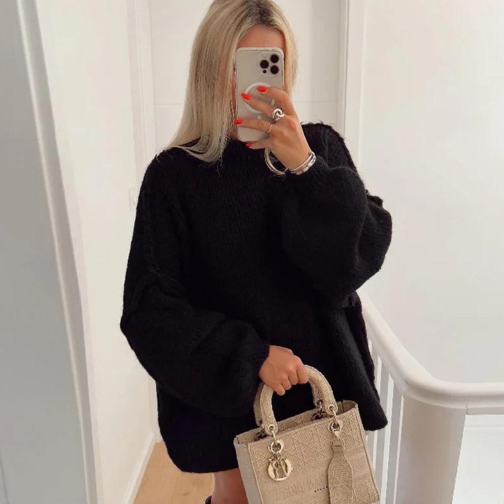 Levoire | Pull En Tricot Surdimensionné Pour Femmes Pour Un Style Décontracté Noir