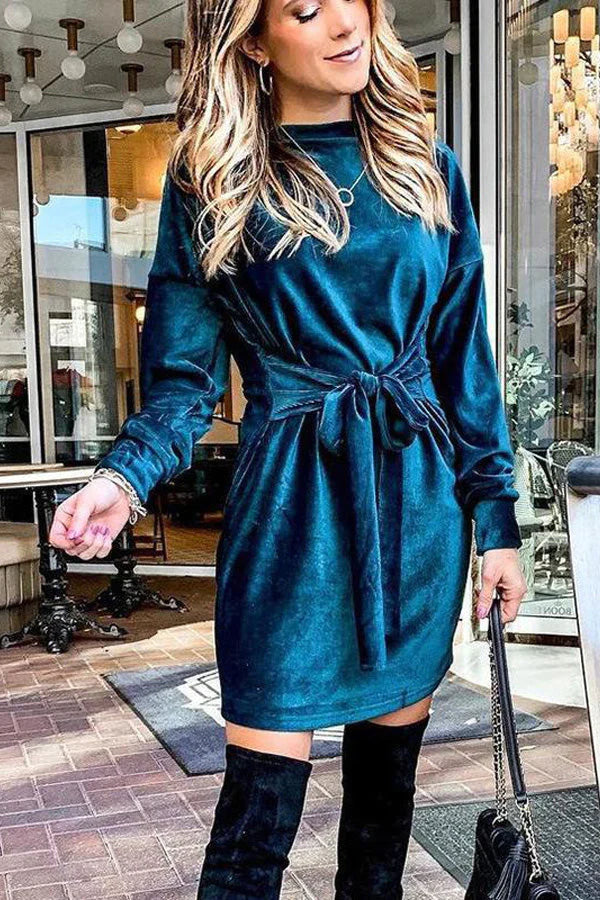 Levoire | Robe mini à col rond Bleu