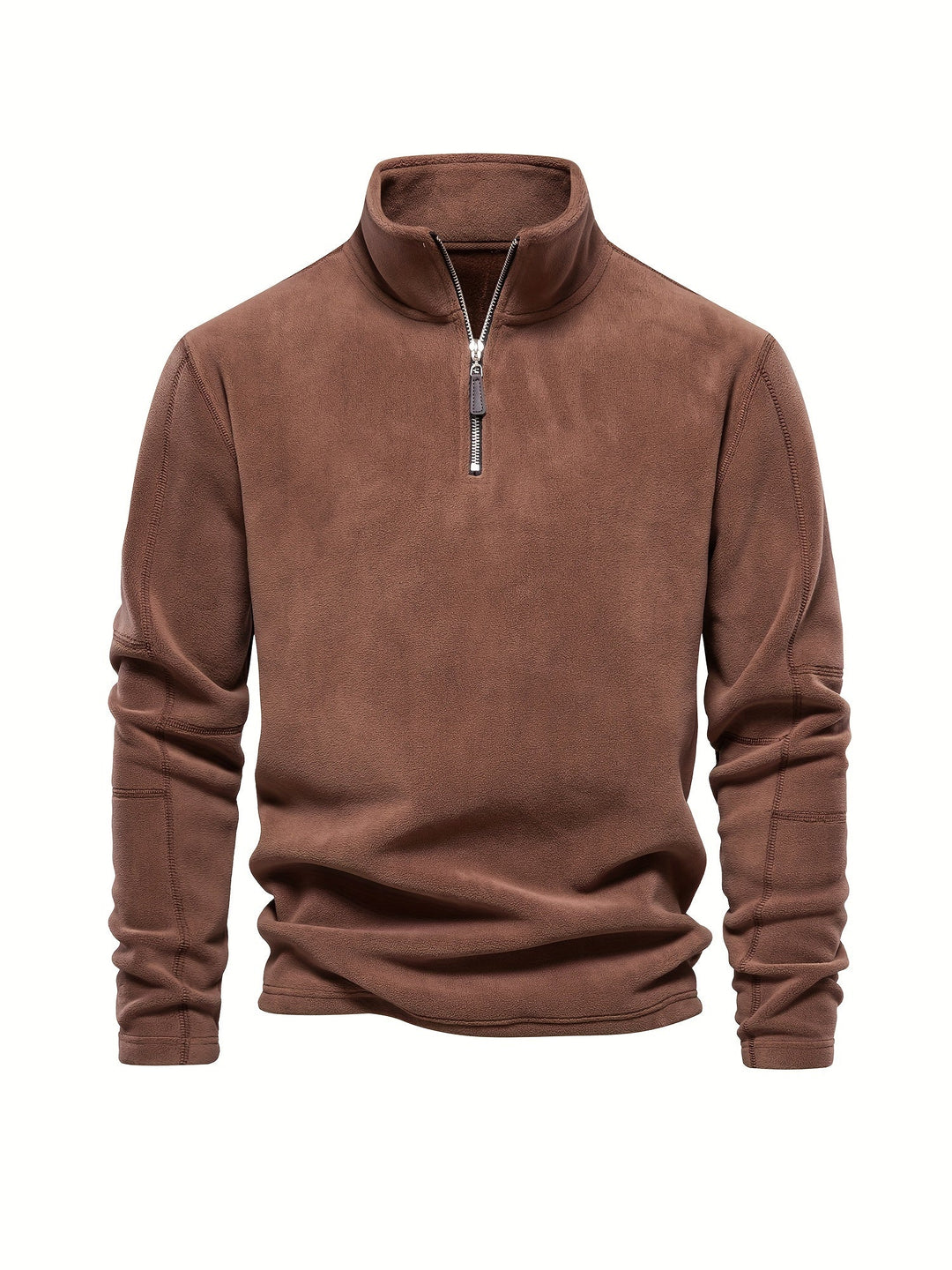 Levoire | Veste À Col En V Pour Homme Avec Zip Et Col En V Marron foncé