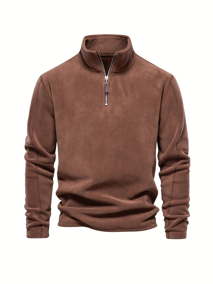 Levoire | Veste À Col En V Pour Homme Avec Zip Et Col En V Marron foncé