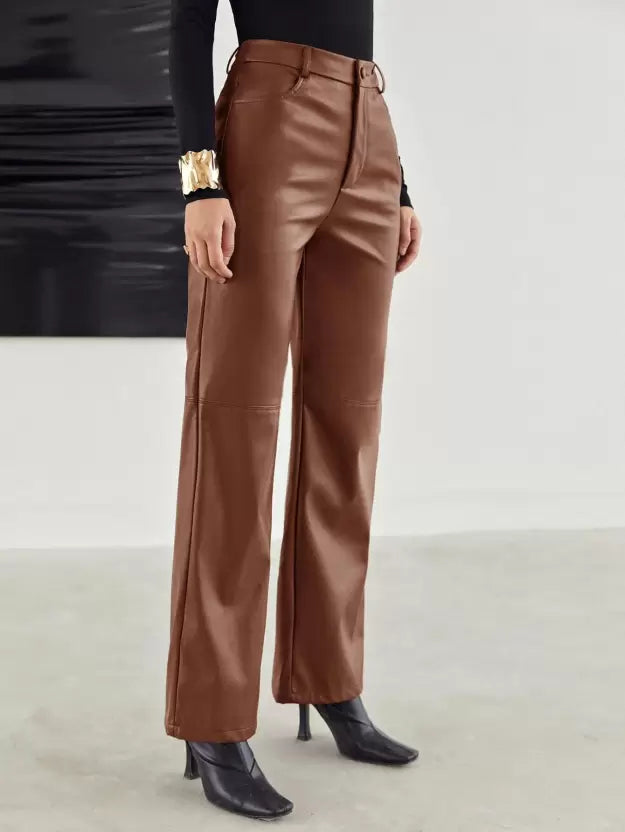 Levoire | Pantalons Taille Haute Pour Femmes Braun