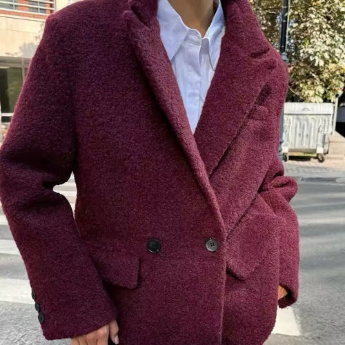 Levoire | Manteau En Laine Élégant En Bordeaux
