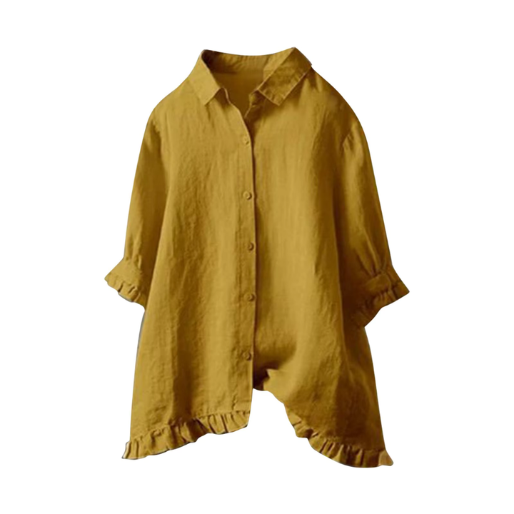 Levoire | Chemise Légère Grande Taille Avec Des Détails Ludiques Jaune