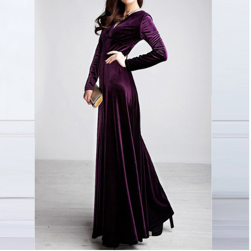 Levoire | Robe Chic Glamoureuse avec décolleté en V épaissi Violet