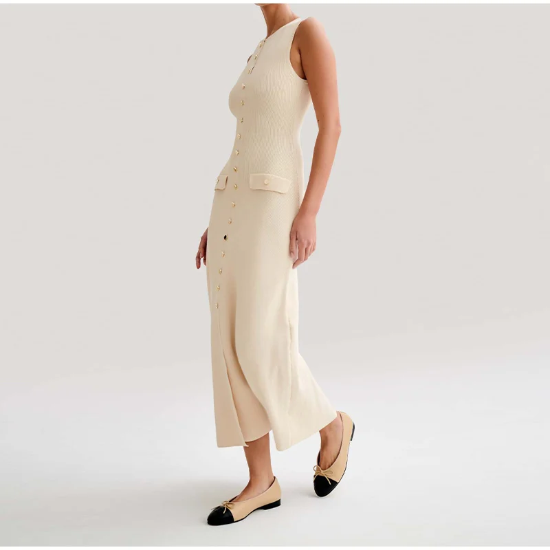 Levoire | Élégant Robe En Tricot Sans Manches