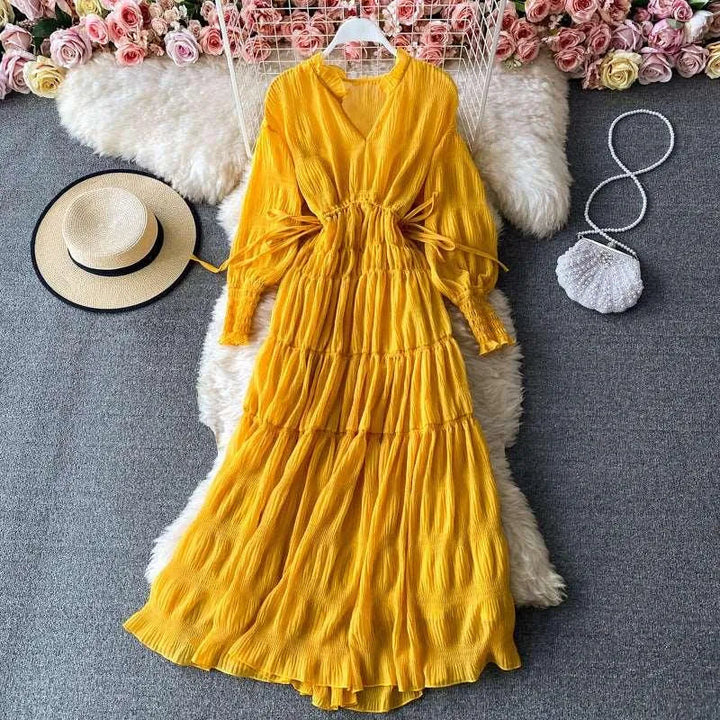 Levoire | Robe femme à ourlet large Jaune Taille moyenne