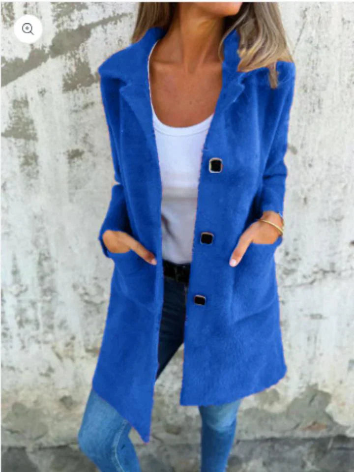 Levoire | Veste Femme En Rose À Boutons Bleu