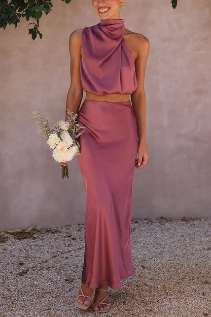 Levoire | ensembles de robe en satin deux pièces Rosa