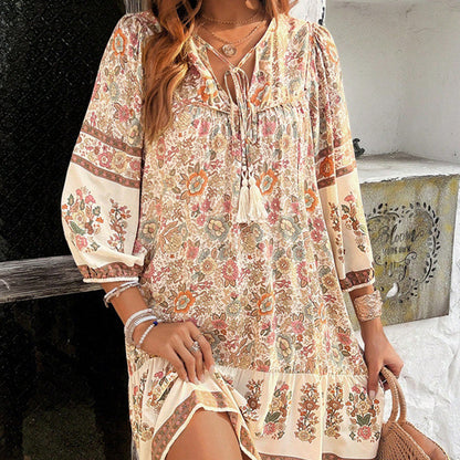 Levoire | Robe À Fleurs Avec Décolleté En V