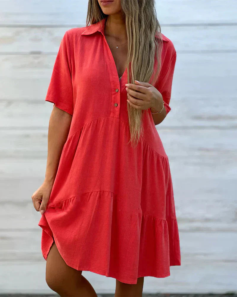 Levoire | Robe d'été à boutons Rouge